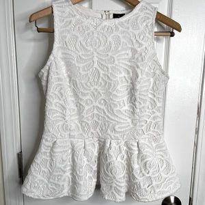 Babydoll White Terry Lace Tunic Tank